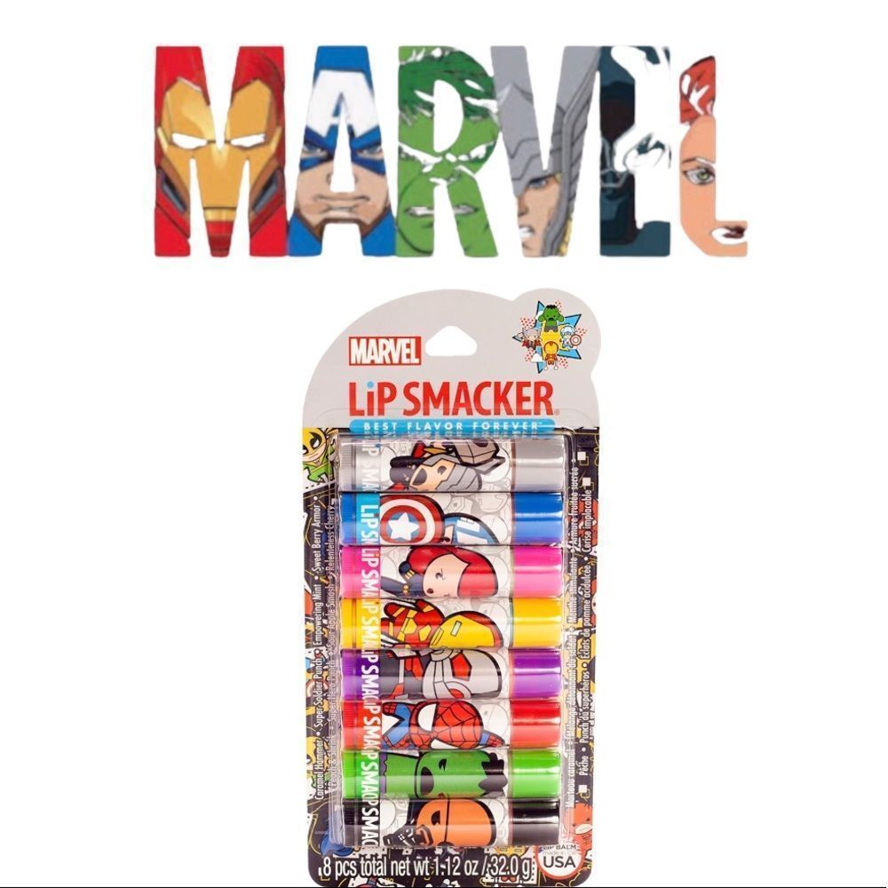 Lip Smacker Marvel Avenger Superhero 8-Piece Party Pack Lip Balm Brand New